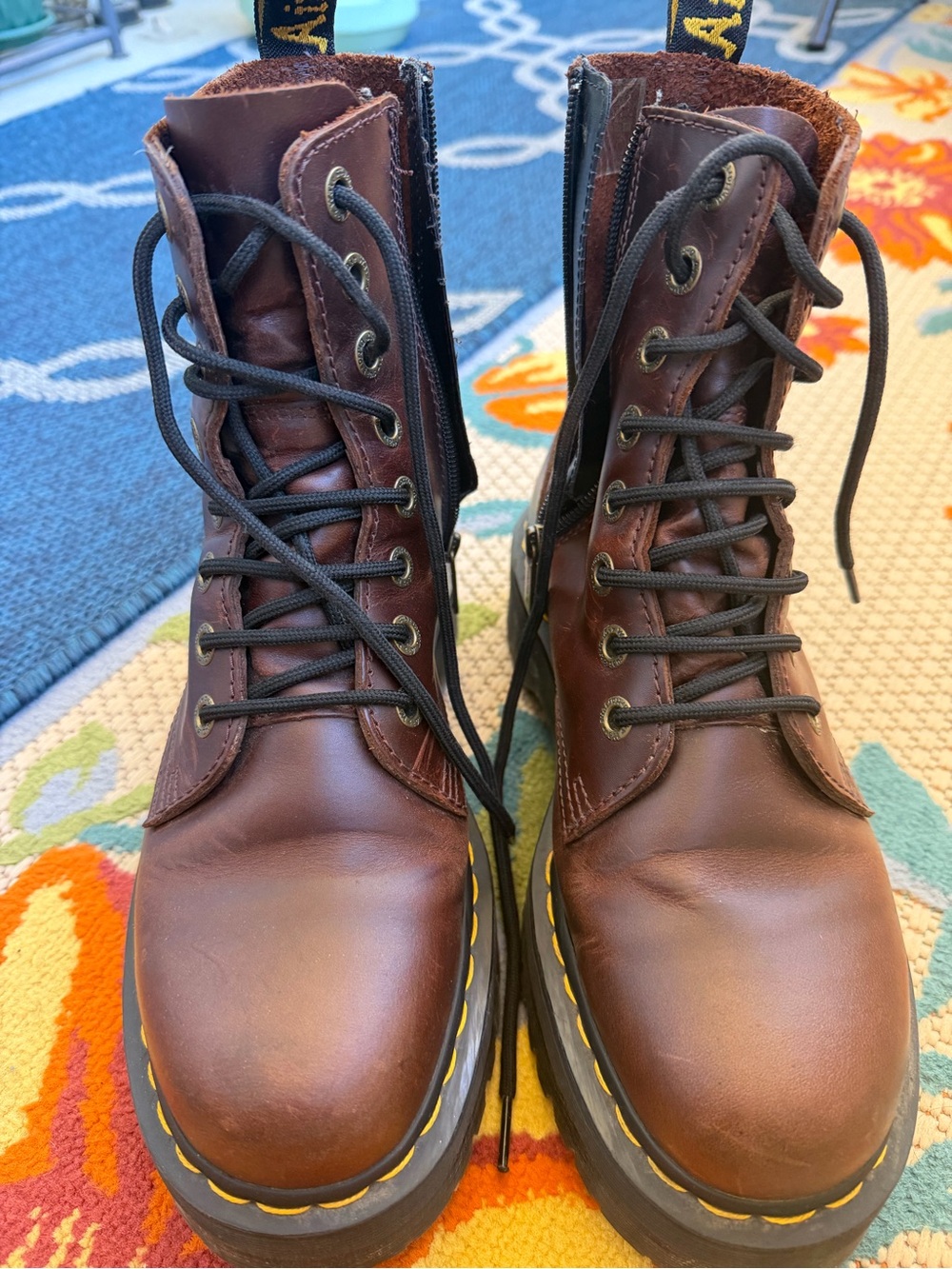 Dr Martens Pull on leather Jadon Boots Dark Brown US9 W/ US8 M